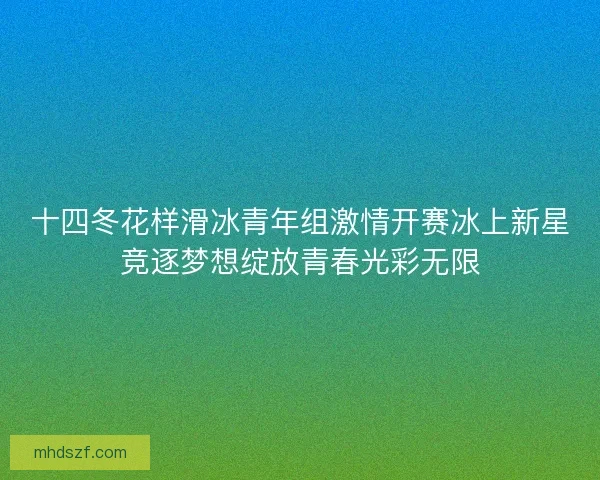 十四冬花样滑冰青年组激情开赛冰上新星竞逐梦想绽放青春光彩无限